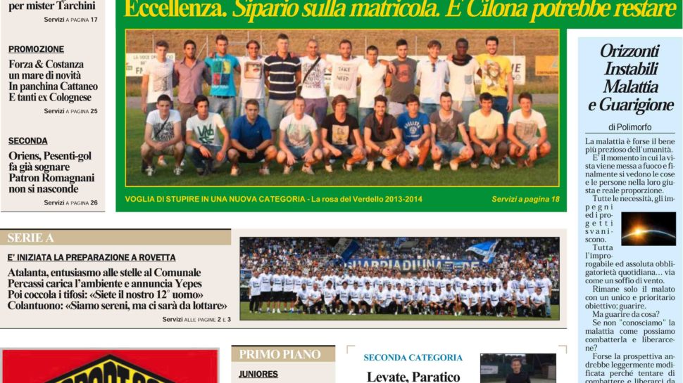 Bergamo & Sport in edicola lunedì 15 luglio: l’anteprima