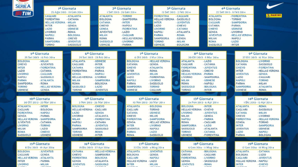 Serie A, il calendario completo 2014/2015