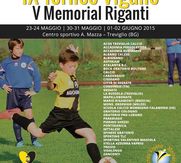 Calcio giovanile a Treviglio: Torneo Viganò-Memorial Riganti, il via è fissato per il 23 maggio