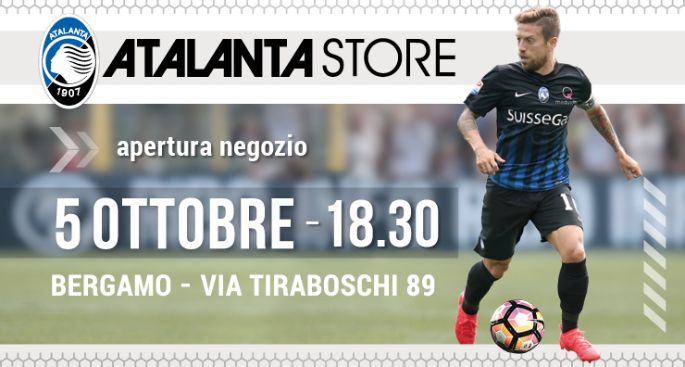 Alle 18.30 l’apertura del nuovo Atalanta Store di via Tiraboschi. Presenti Percassi, Gasp e i giocatori nerazzurri