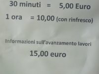 Bergamo, quartiere San Paolo, le tariffe per gli anziani che vogliono seguire i lavori. Un’ora al cantiere? Dieci euro con rinfresco