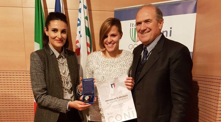 Lisa Alborghetti dell’Atalanta Mozzanica premiata con la “medaglia al valore per meriti sportivi”