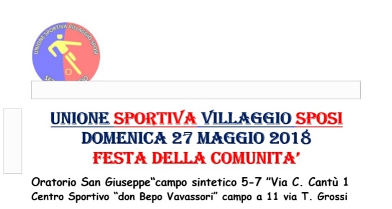 Unione Sportiva Villaggio Sposi al servizio del territorio. Il 27 maggio il “Torneo della Comunità”