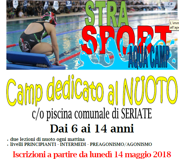 Polisportiva Sport e Cultura: Strasport Aqua camp a Seriate. Aperte le iscrizioni