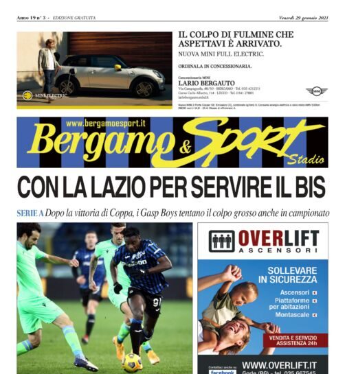 Atalanta-Lazio, serve il bis dopo la vittoria di Coppa. Qui puoi leggere gratuitamente il Bergamo&Sport che domani sarà distribuito nelle attività commerciali di Bergamo