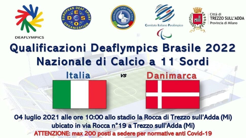 Tritium, lo Stadio ‘La Rocca’ ospiterà la partita di Calcio a 11 Sordi tra Italia e Danimarca