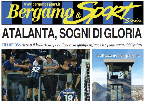 Bergamo & Sport Stadio per Atalanta-Villarreal: leggi qui la tua copia gratuita