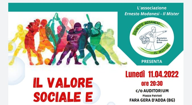 Il valore sociale e formativo dello sport: lunedì incontro a Fara Gera d’Adda
