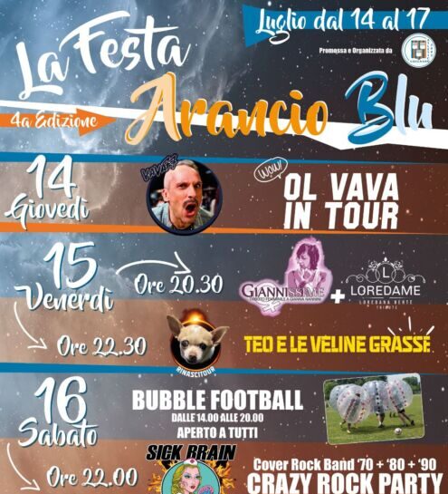 Atletico Grignano, dal 14 al 17 luglio la quarta festa Arancio Blu