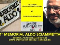Domenica 18 dicembre a Sorisole il Memorial Aldo Sciammetta