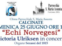 Concerto di musica d’organo domenica a Calcinate