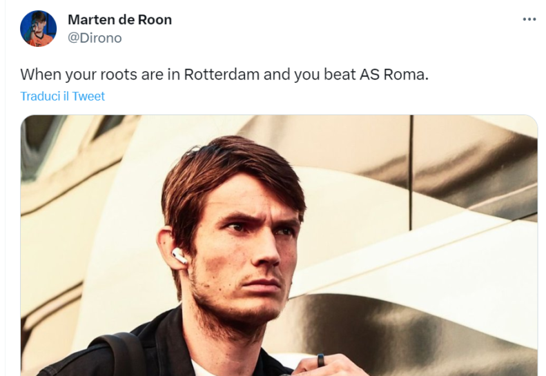 De Roon e il dito medio alla Roma: “2.500 euro di multa”