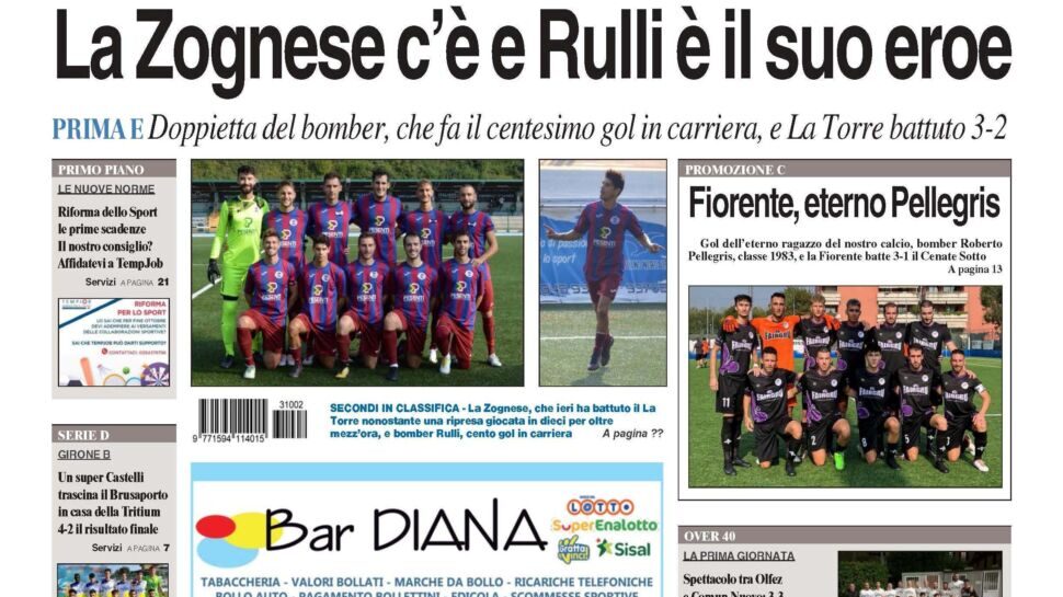 Il nuovo numero di Bg & Sport: in copertina Rulli, Pellegris, Castelli e Bianchi, quattro bomber da urlo