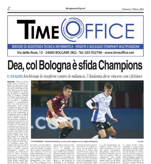 Bergamo & Sport stadio per Atalanta-Bologna. Leggi qui gratuitamente la copia del giornale
